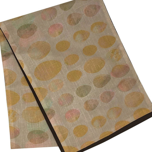 Easter Egg Table Runner Country Farmhouse Bird Chicken Duck Brown Yellow 72" NEW - Picture 1 of 2